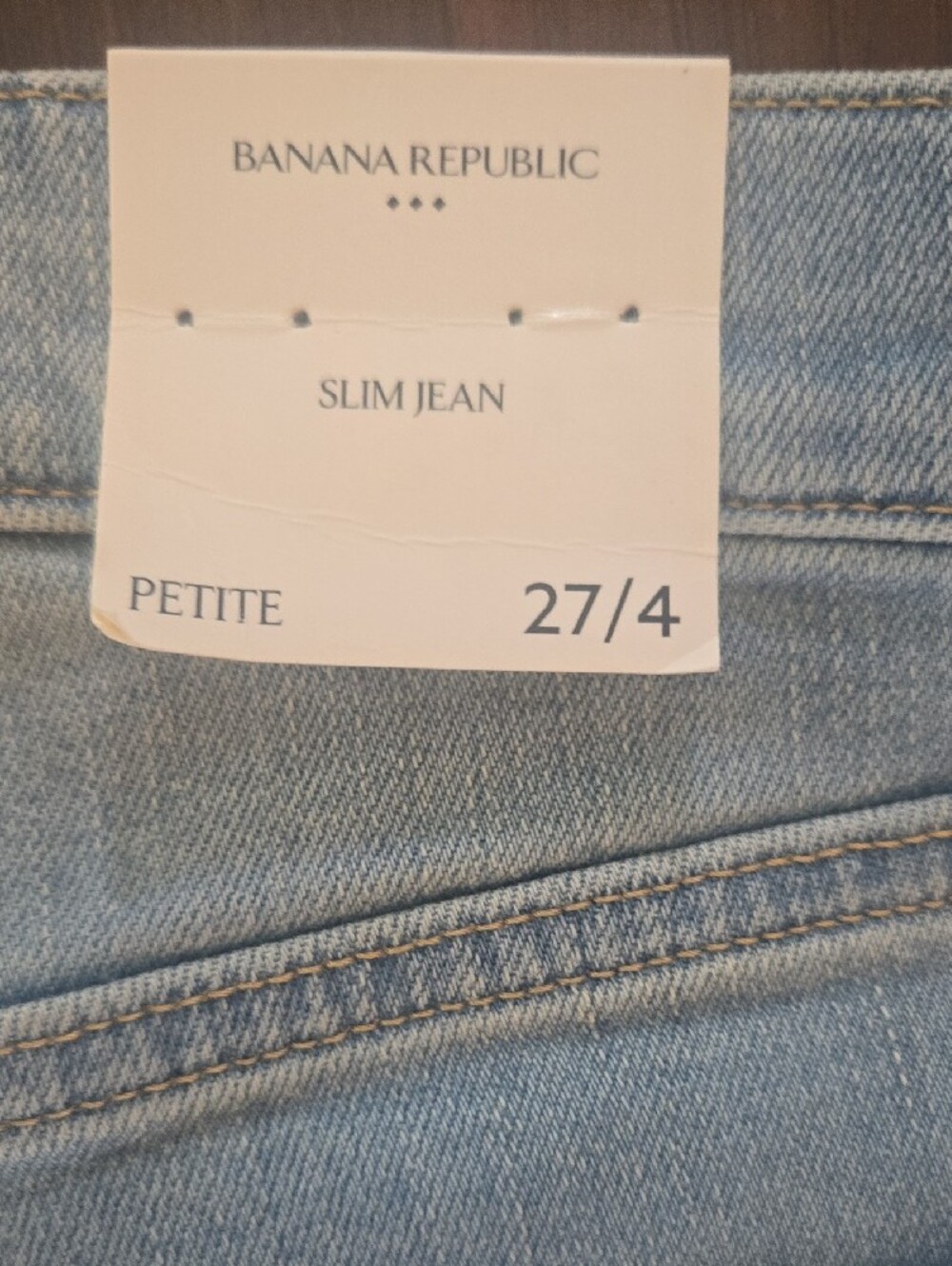 BANANA REPUBLIC Light Wash Slim Straight Petite 27/4 Jeans - Picture 4 of 4